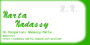 marta nadassy business card